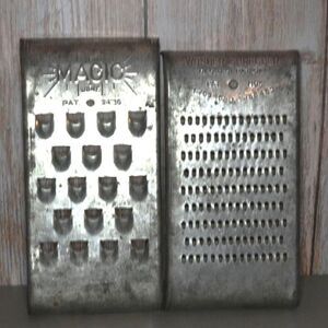 Pair Of Vintage Kitchen Graters Wonder Shredder Magic Shredder Food Prep Decor